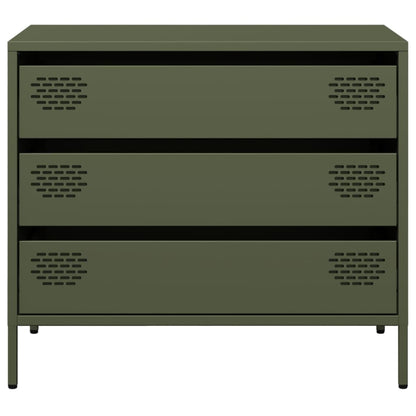 vidaXL Sideboard Olive Green 68x39x58.5 cm Cold-rolled Steel
