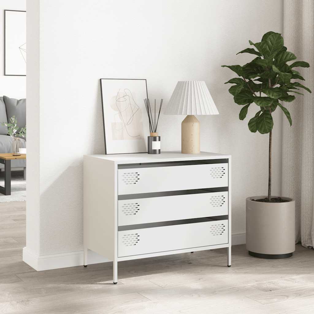 vidaXL Sideboard White 68x39x58,5 cm Cold-rolled Steel