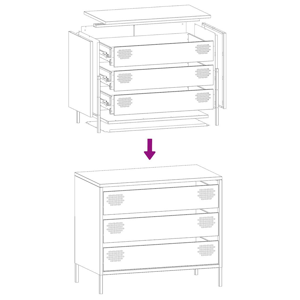 vidaXL Sideboard White 68x39x58,5 cm Cold-rolled Steel