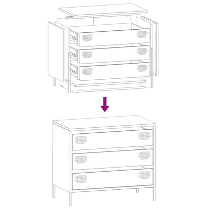 vidaXL Sideboard White 68x39x58,5 cm Cold-rolled Steel