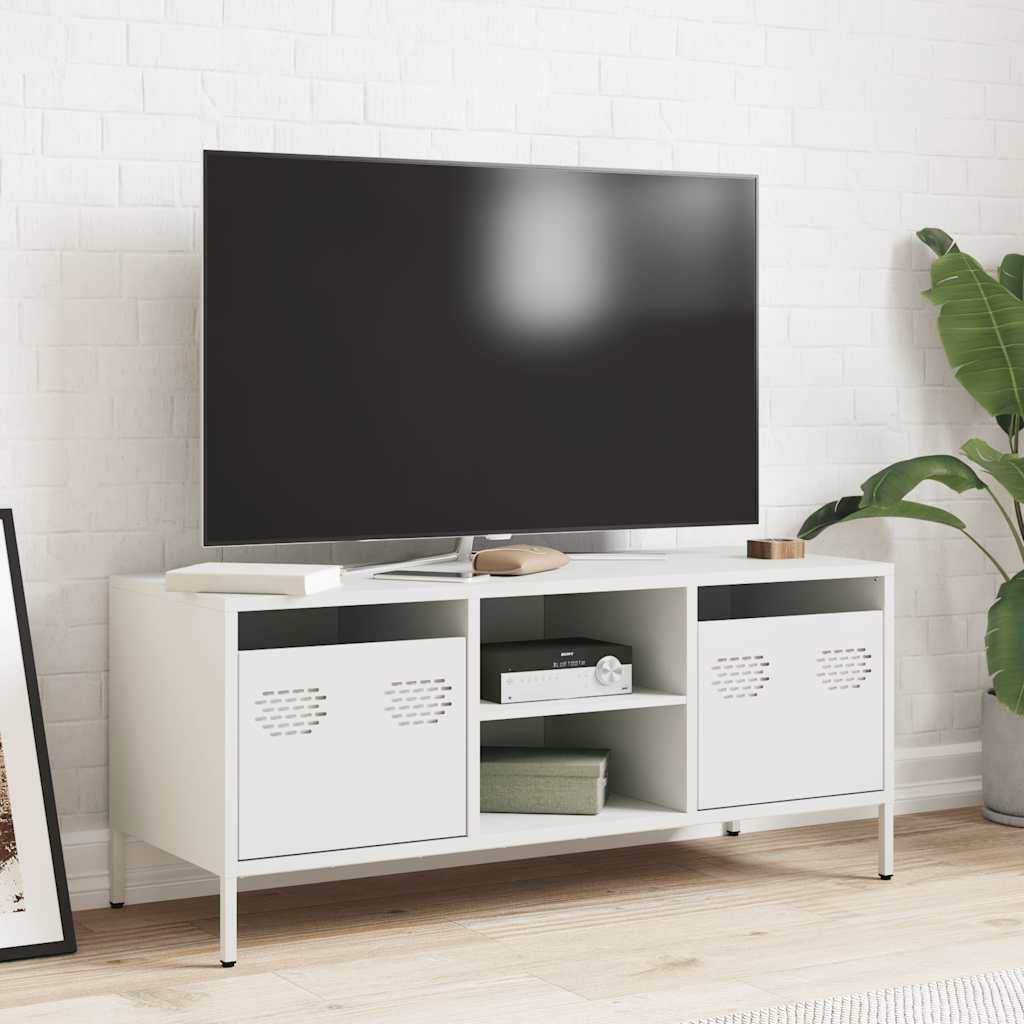 vidaXL TV Cabinet White 101.5x39x43.5 cm Cold-rolled Steel