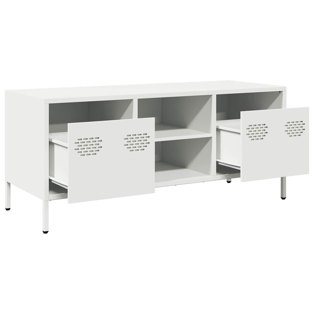 vidaXL TV Cabinet White 101.5x39x43.5 cm Cold-rolled Steel