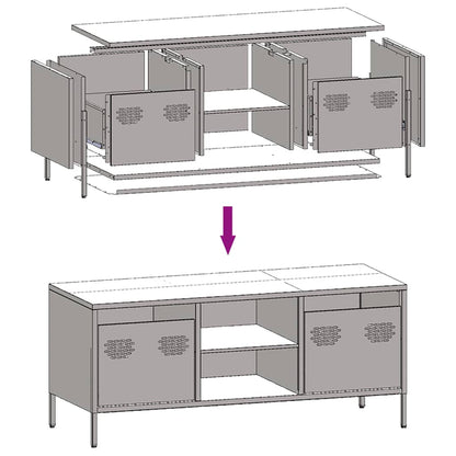vidaXL TV Cabinet White 101.5x39x43.5 cm Cold-rolled Steel