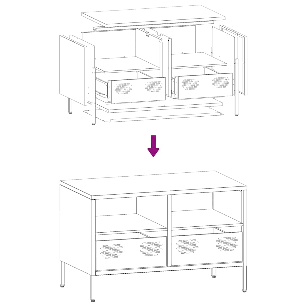 vidaXL TV Cabinet Pink 68x39x43.5 cm Cold-rolled Steel