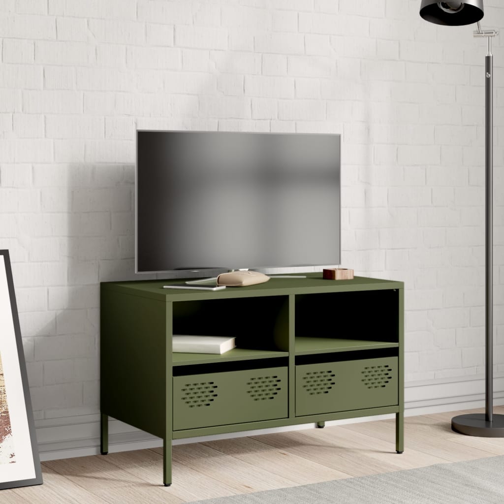 vidaXL TV Cabinet Olive Green 68x39x43.5 cm Cold-rolled Steel