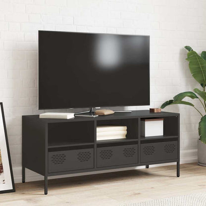 vidaXL TV Cabinet Black 101,5x39x43,5 cm Cold-rolled Steel
