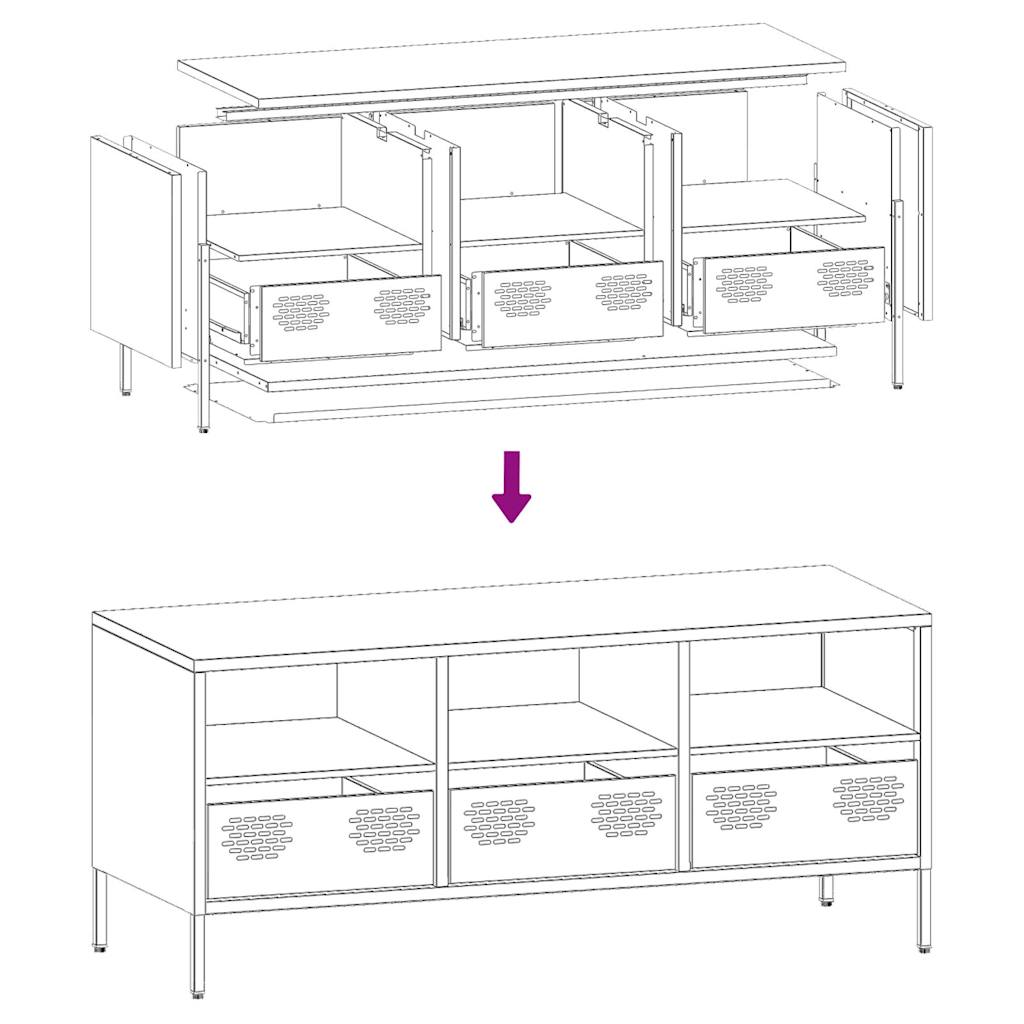 vidaXL TV Cabinet Black 101.5x39x43.5 cm Cold-rolled Steel