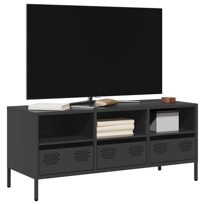 vidaXL TV Cabinet Black 101,5x39x43,5 cm Cold-rolled Steel