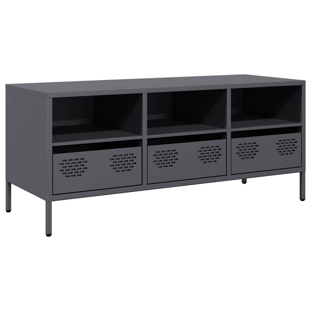 vidaXL TV Cabinet Anthracite 101,5x39x43,5 cm Cold-rolled Steel