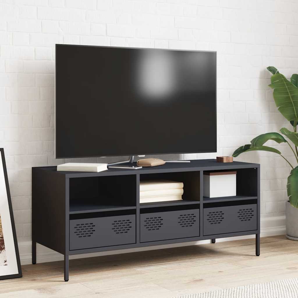 vidaXL TV Cabinet Anthracite 101,5x39x43,5 cm Cold-rolled Steel