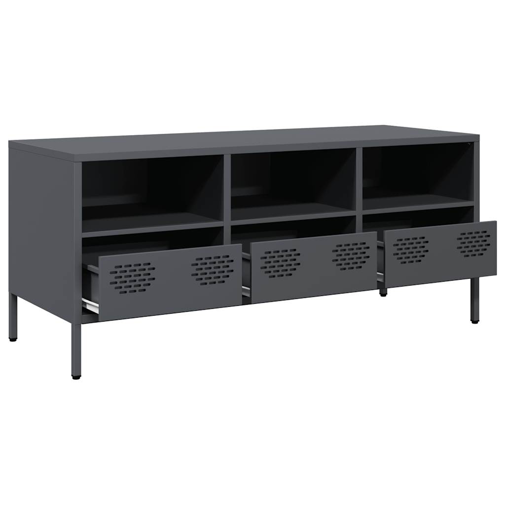 vidaXL TV Cabinet Anthracite 101,5x39x43,5 cm Cold-rolled Steel