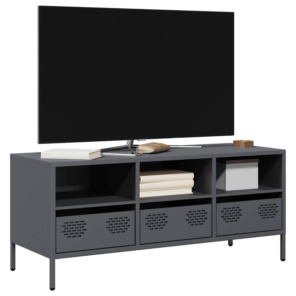 vidaXL TV Cabinet Anthracite 101,5x39x43,5 cm Cold-rolled Steel