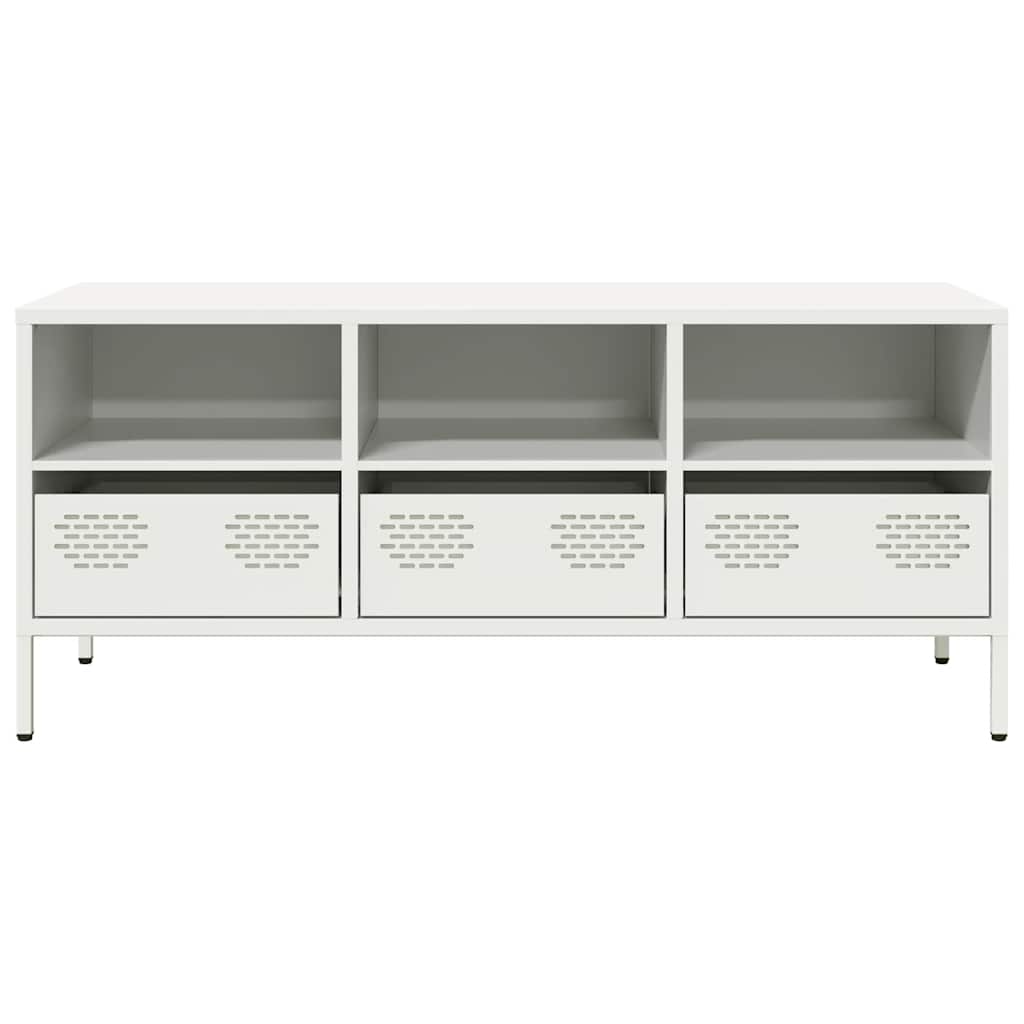 vidaXL TV Cabinet White 101.5x39x43.5 cm Cold-rolled Steel