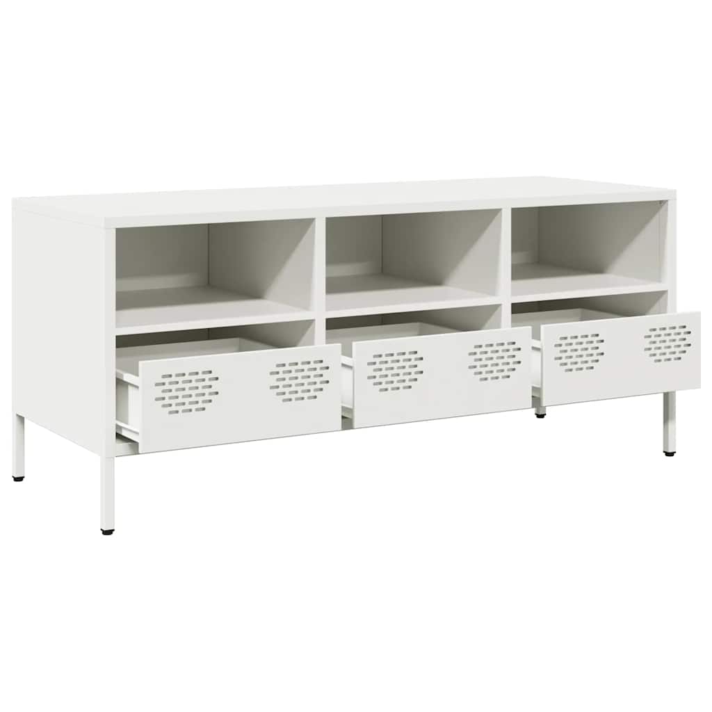 vidaXL TV Cabinet White 101,5x39x43,5 cm Cold-rolled Steel