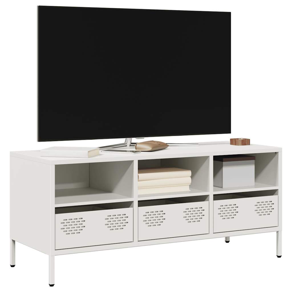 vidaXL TV Cabinet White 101,5x39x43,5 cm Cold-rolled Steel