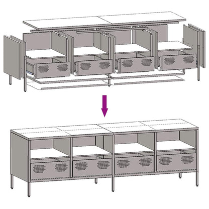 vidaXL TV Cabinet Pink 135x39x43.5 cm Cold-rolled Steel