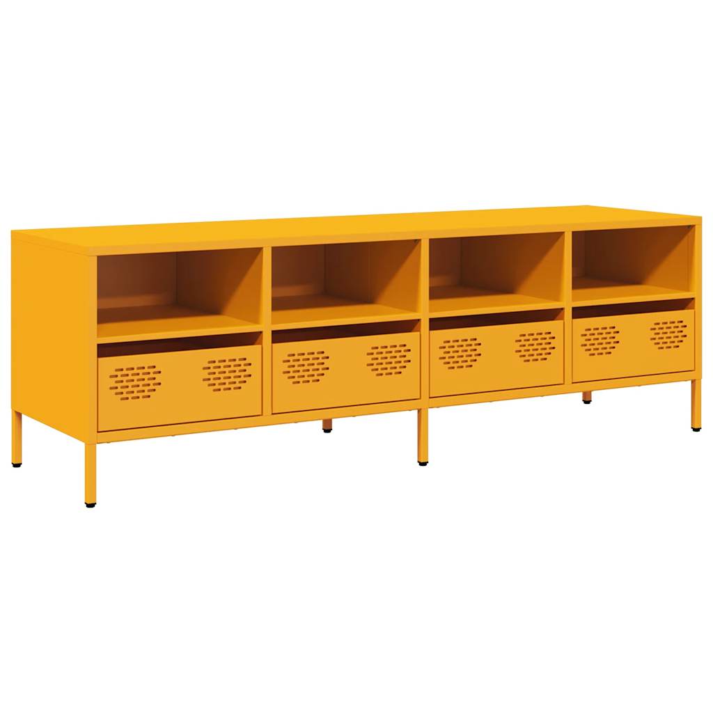 vidaXL TV Cabinet Mustard Yellow 135x39x43,5 cm Cold-rolled Steel