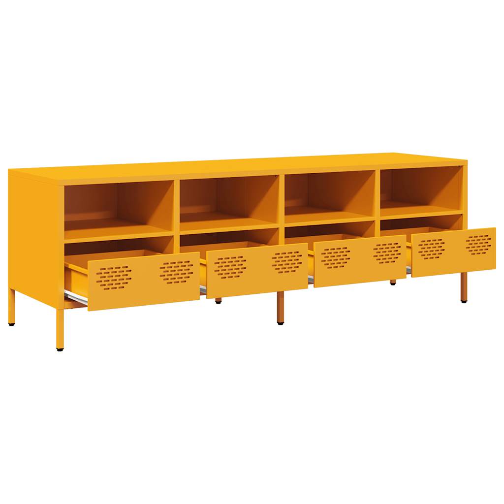 vidaXL TV Cabinet Mustard Yellow 135x39x43,5 cm Cold-rolled Steel