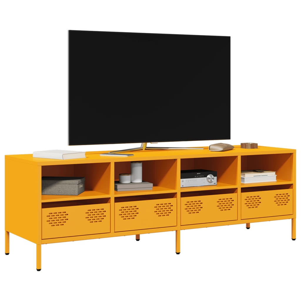 vidaXL TV Cabinet Mustard Yellow 135x39x43.5 cm Cold-rolled Steel