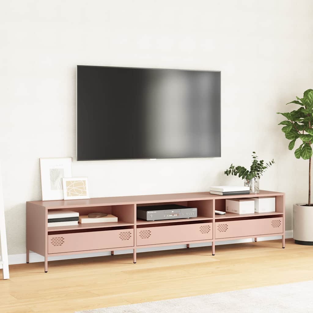 vidaXL TV Cabinet Pink 202x39x43.5 cm Cold-rolled Steel