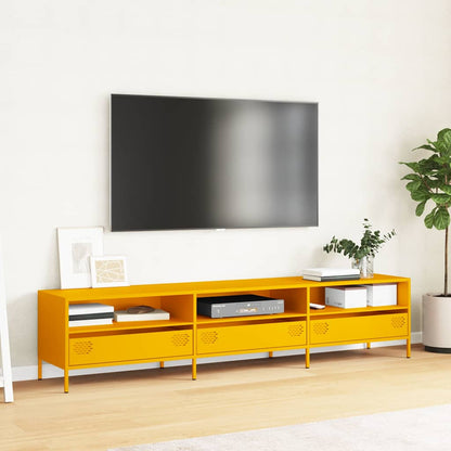 vidaXL TV Cabinet Mustard Yellow 202x39x43,5 cm Cold-rolled Steel
