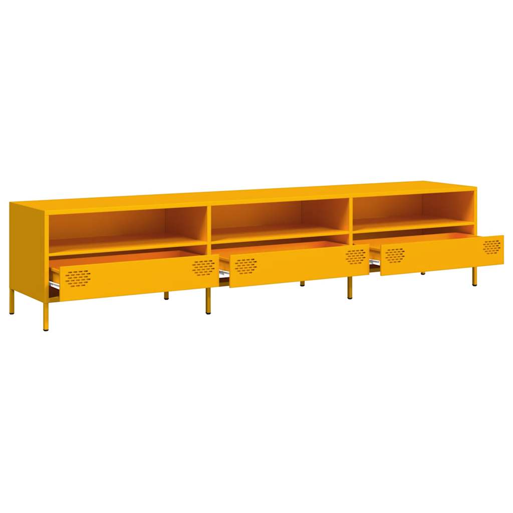 vidaXL TV Cabinet Mustard Yellow 202x39x43,5 cm Cold-rolled Steel