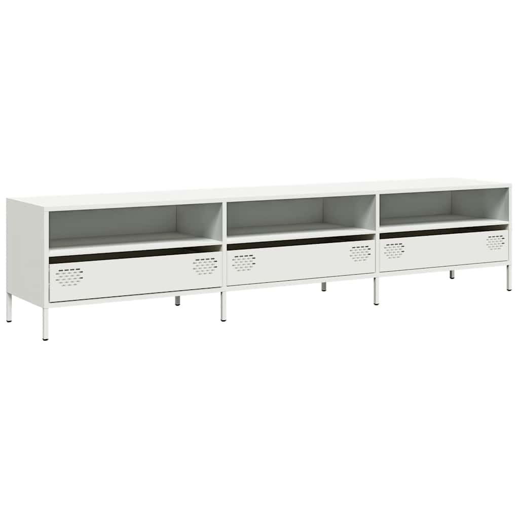 vidaXL TV Cabinet White 202x39x43.5 cm Cold-rolled Steel