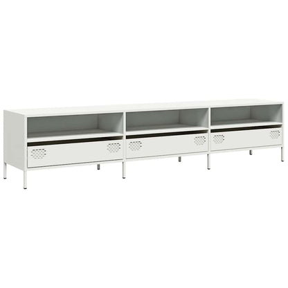 vidaXL TV Cabinet White 202x39x43.5 cm Cold-rolled Steel