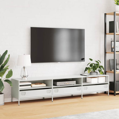 vidaXL TV Cabinet White 202x39x43.5 cm Cold-rolled Steel