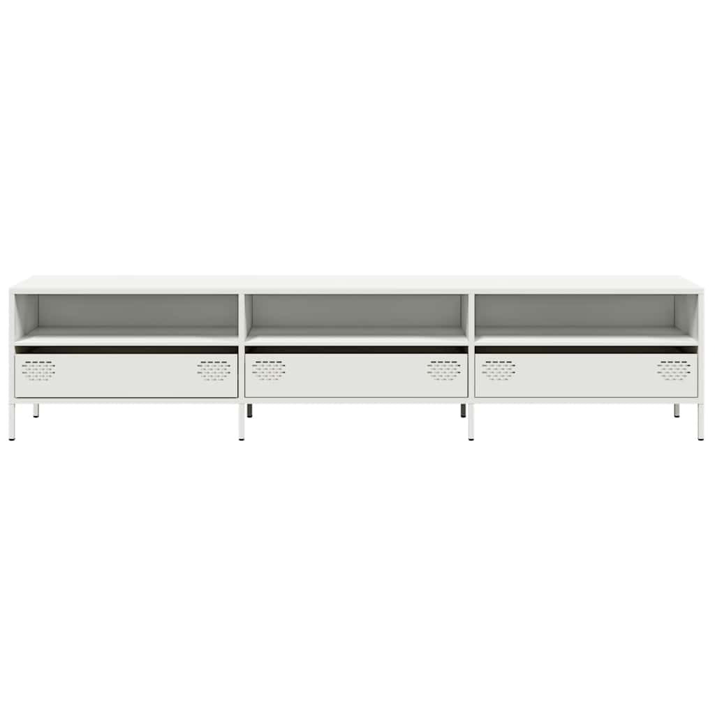 vidaXL TV Cabinet White 202x39x43.5 cm Cold-rolled Steel
