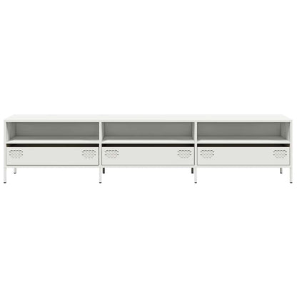vidaXL TV Cabinet White 202x39x43.5 cm Cold-rolled Steel