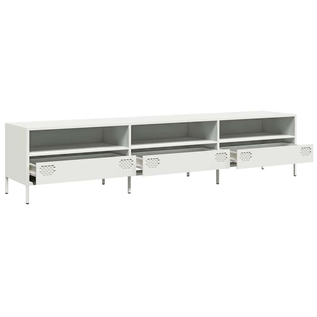 vidaXL TV Cabinet White 202x39x43.5 cm Cold-rolled Steel