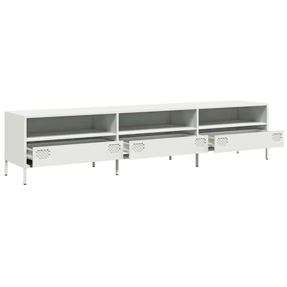 vidaXL TV Cabinet White 202x39x43.5 cm Cold-rolled Steel
