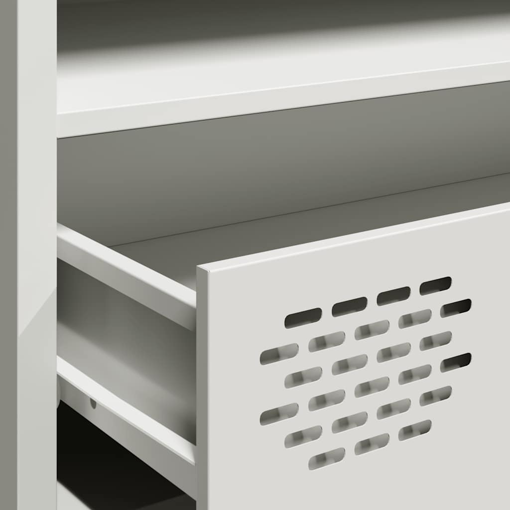 vidaXL TV Cabinet White 202x39x43.5 cm Cold-rolled Steel