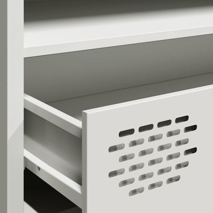 vidaXL TV Cabinet White 202x39x43.5 cm Cold-rolled Steel