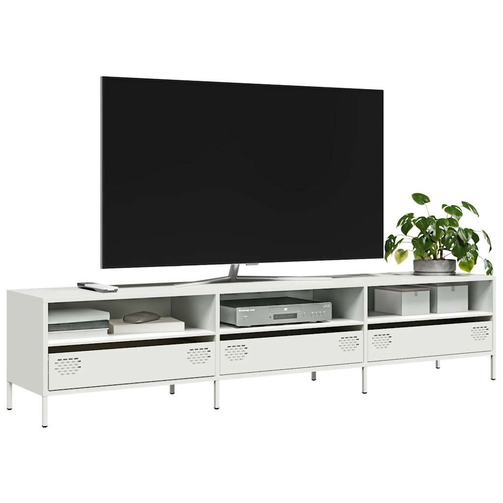 vidaXL TV Cabinet White 202x39x43,5 cm Cold-rolled Steel