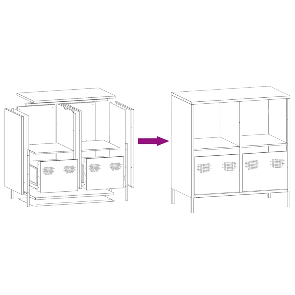 vidaXL Sideboard Anthracite 68x39x73,5 cm Cold-rolled Steel