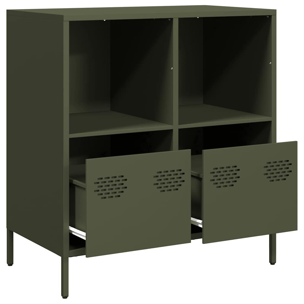 vidaXL Sideboard Olive Green 68x39x73,5 cm Cold-rolled Steel