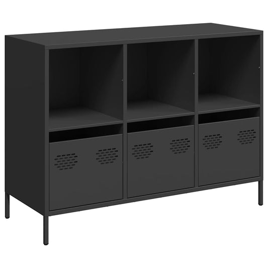 vidaXL Sideboard Black 101,5x39x73,5 cm Cold-rolled Steel