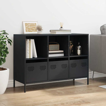 vidaXL Sideboard Black 101,5x39x73,5 cm Cold-rolled Steel