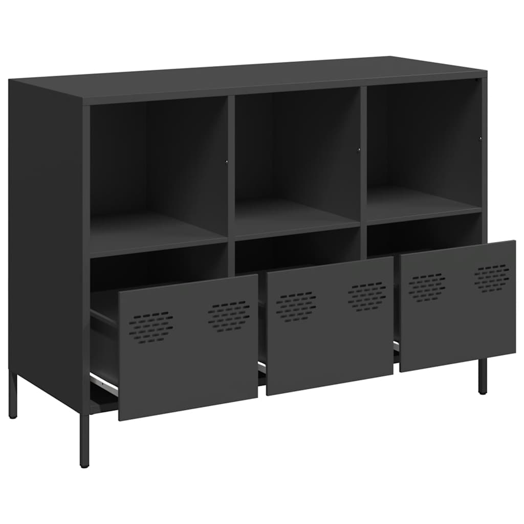 vidaXL Sideboard Black 101,5x39x73,5 cm Cold-rolled Steel