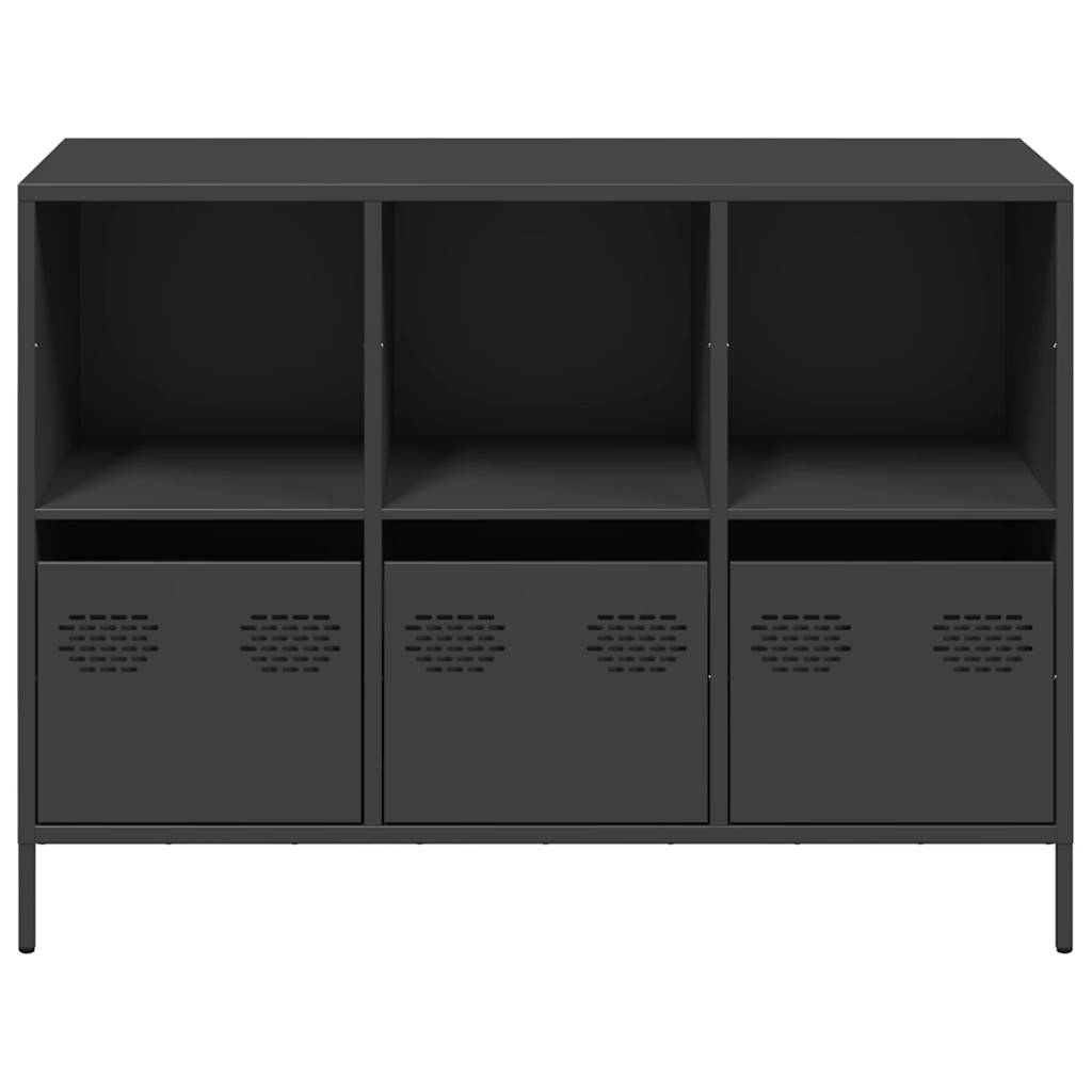 vidaXL Sideboard Black 101.5x39x73.5 cm Cold-rolled Steel