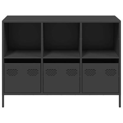 vidaXL Sideboard Black 101.5x39x73.5 cm Cold-rolled Steel