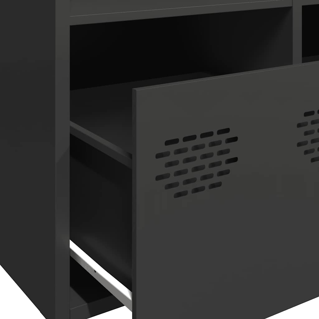 vidaXL Sideboard Black 101,5x39x73,5 cm Cold-rolled Steel