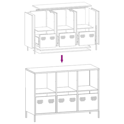 vidaXL Sideboard Black 101,5x39x73,5 cm Cold-rolled Steel