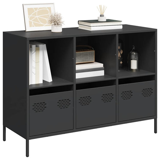 vidaXL Sideboard Black 101,5x39x73,5 cm Cold-rolled Steel