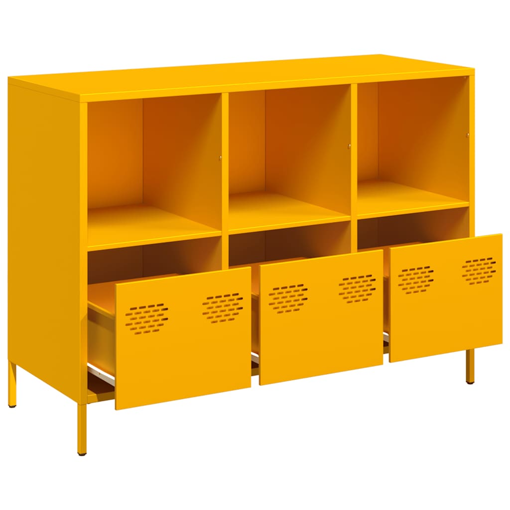 vidaXL Sideboard Mustard Yellow 101,5x39x73,5 cm Cold-rolled Steel
