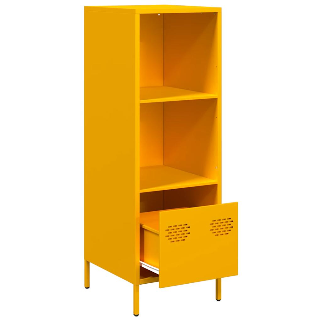 vidaXL Highboard Mustard Yellow 35x39x103.5 cm Steel