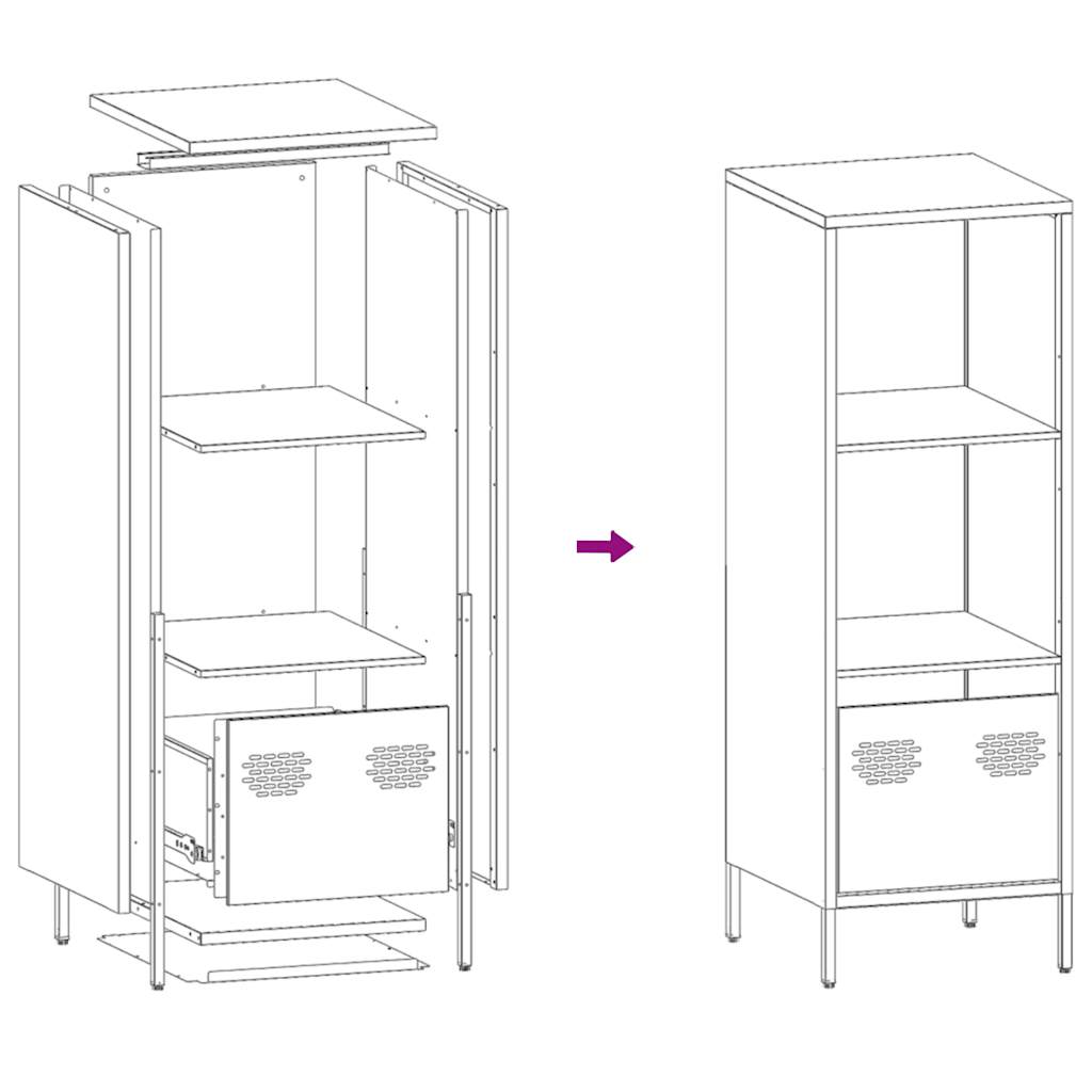 vidaXL Highboard White 35x39x103,5 cm Steel
