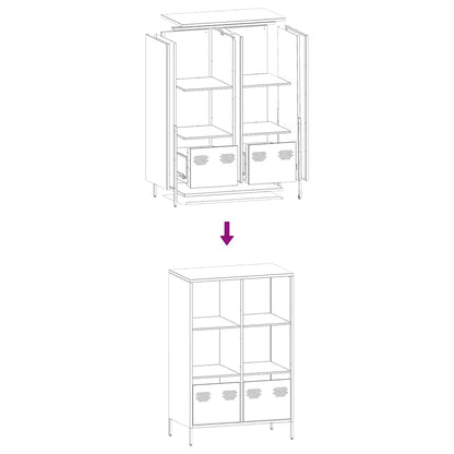 vidaXL Highboard Black 68x39x103,5 cm Steel